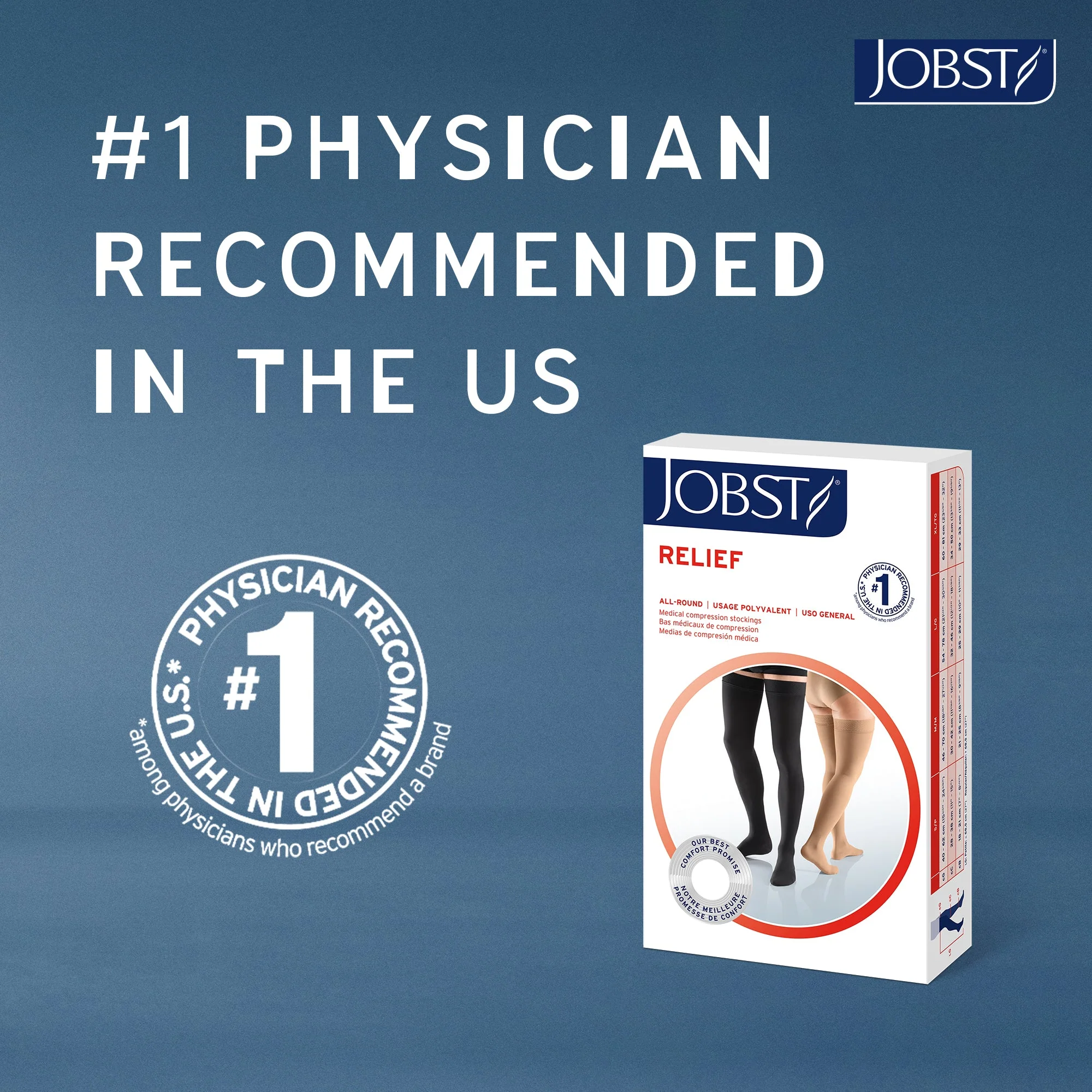JOBST® Relief Knee High 30-40 mmHg w/ Silicone Top Band - Image 8