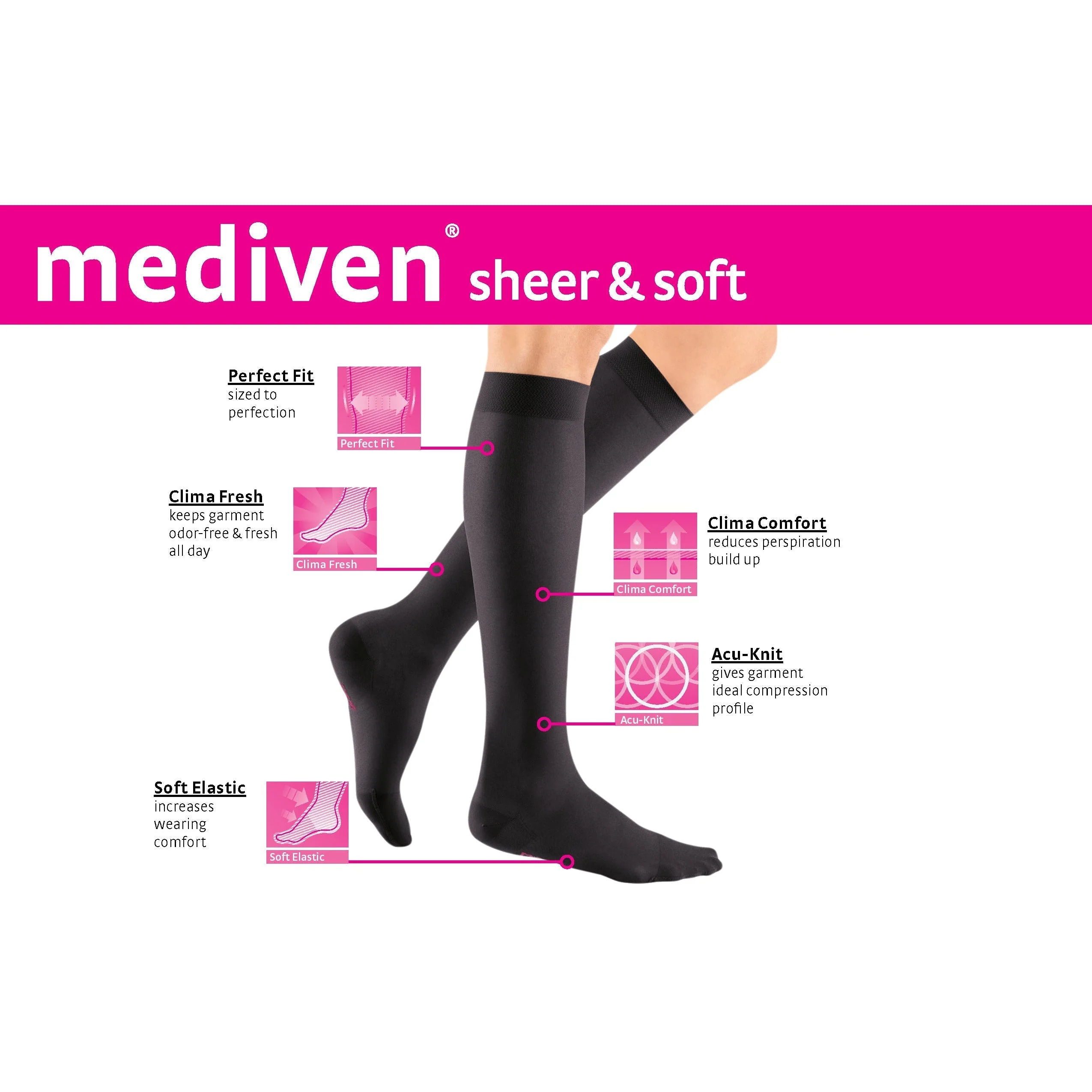 Mediven Sheer & Soft Women's Knee High 8-15 mmHg - Image 5