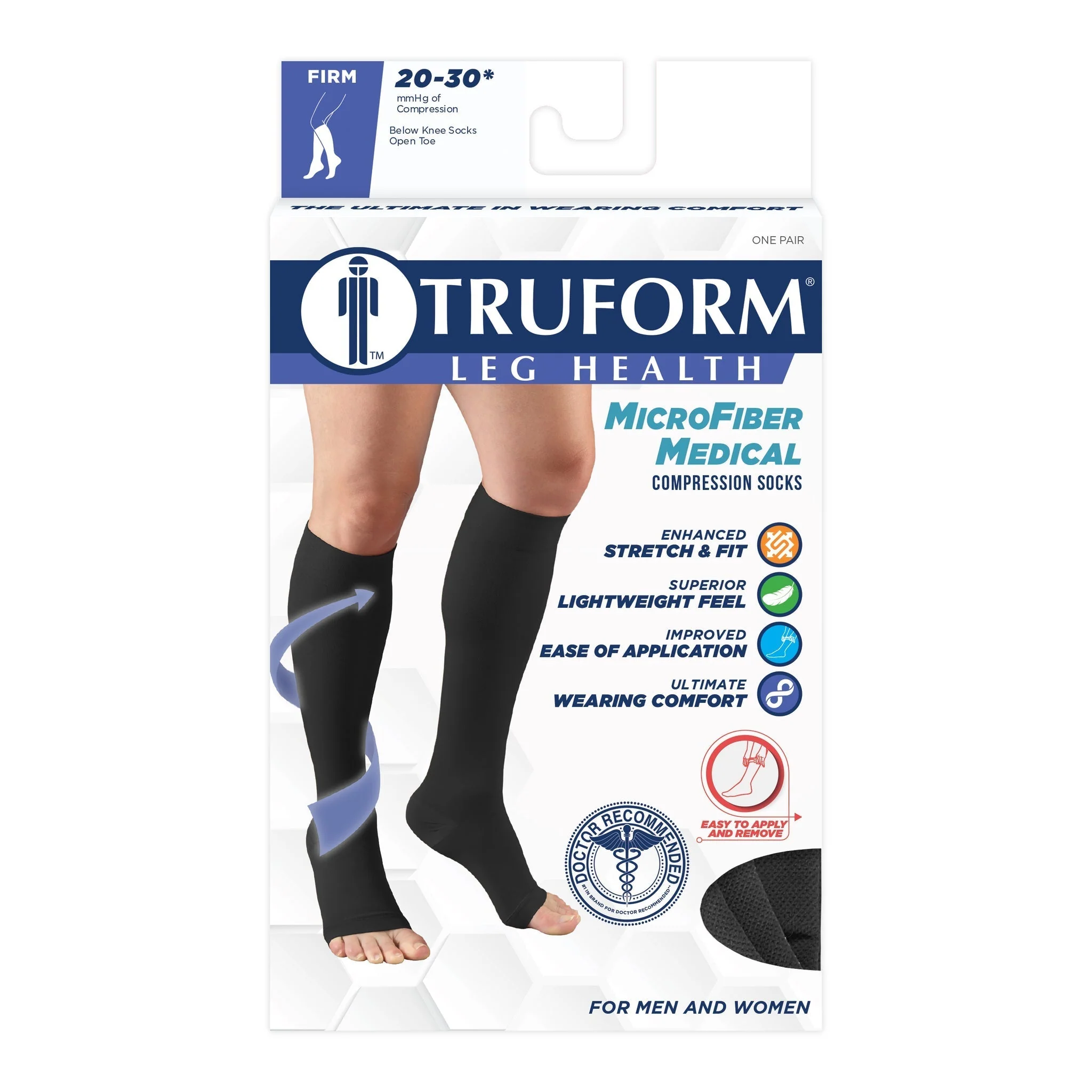 TRUFORM® MicroFiber Medical Knee High 20-30 mmHg, Open Toe - Image 3
